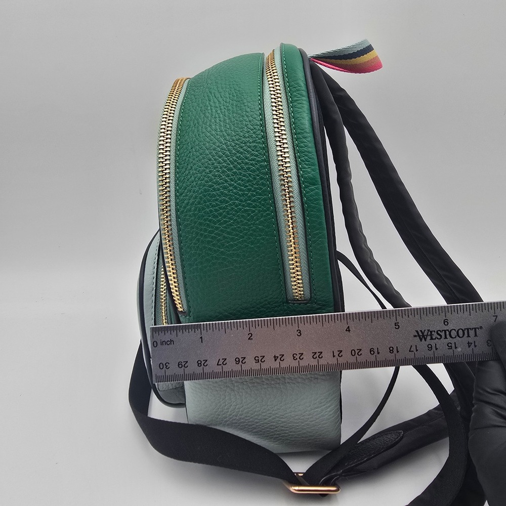 Coach Mini Backpack Green Leather Beet Design Gold Hardware - Picture 10 of 11